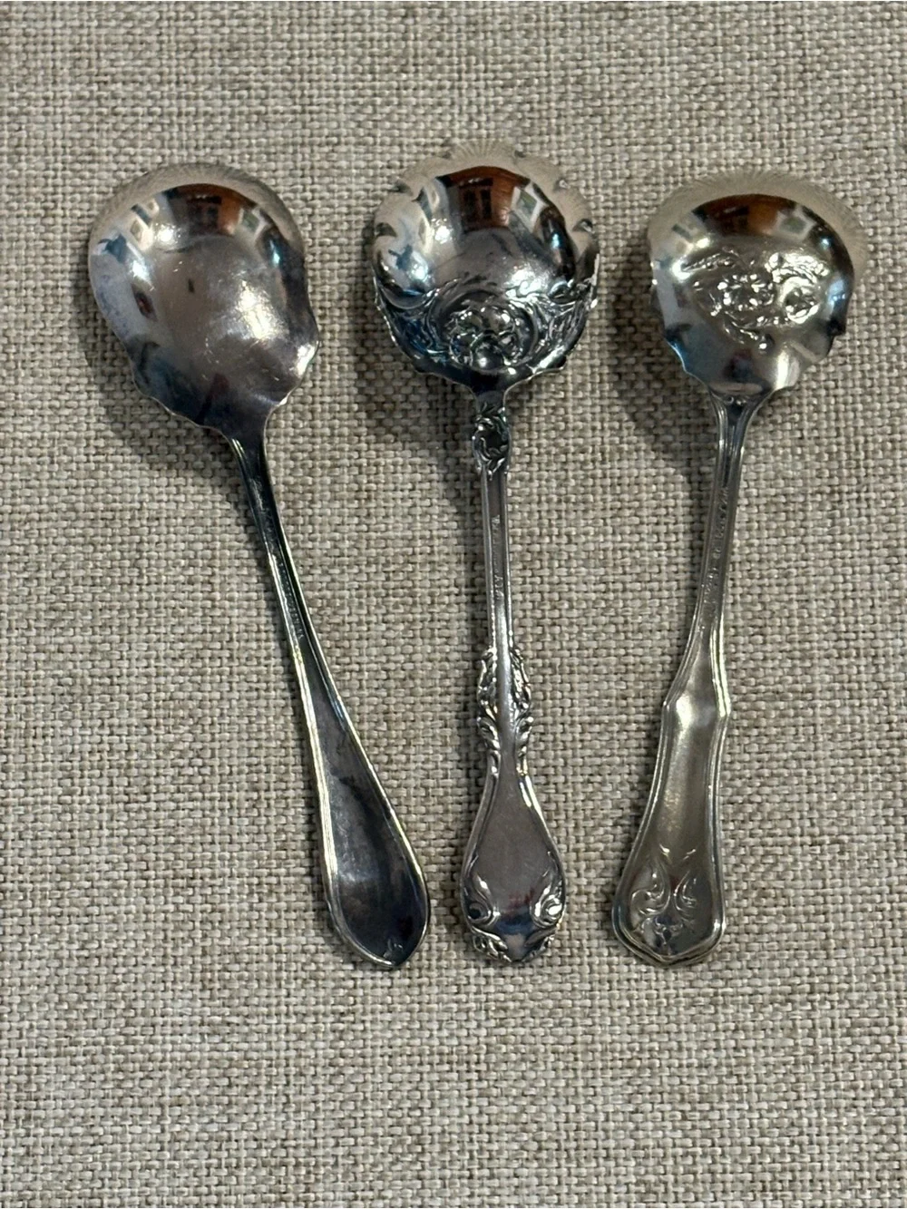 Vintage WM A Rogers Silverplate Nut Candy Serving Spoon Set of 3